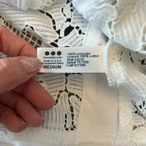 Three Dots Cotton Blend Crochet Lace Zip Lightweight Long Sleeve‎ Jacket Sz M - Picture 13 of 13